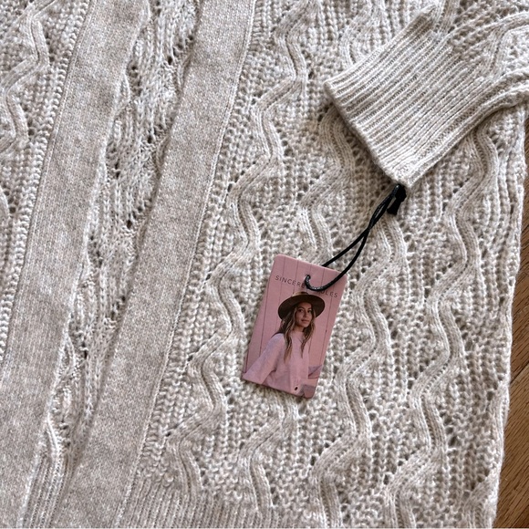 Sincerely Jules Long Cardigan Open Front Cream XS - Picture 2 of 6